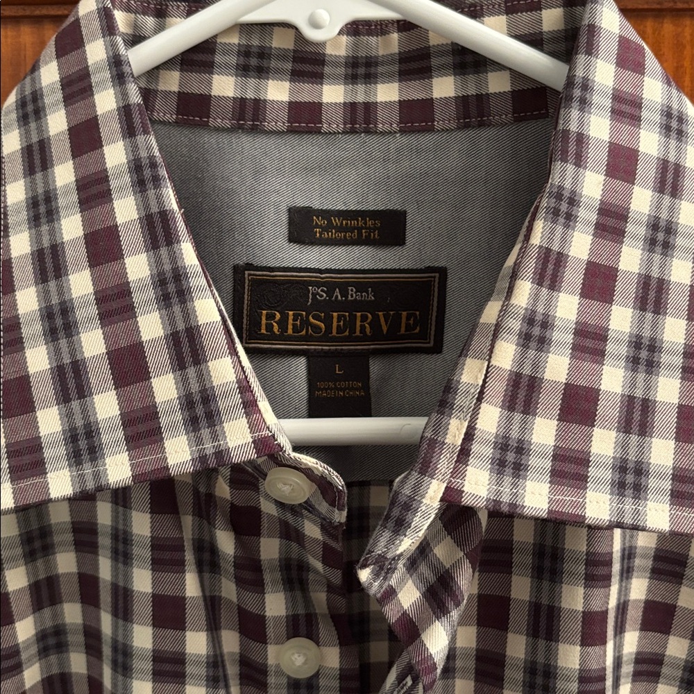 Jos. A. Banks Reserve Tailored Fit Plaid Dress Shirt - Picture 2 of 3